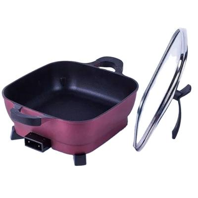 China Hotel Mini Size 1200 Watt Aluminum Nonstick Coating Electric Boiling Pan With Thermostat for sale