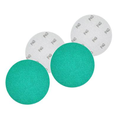 China Body and metal SABER green zirconia film 6inch 150mm nohole sand sand paper disc with high performance for sale