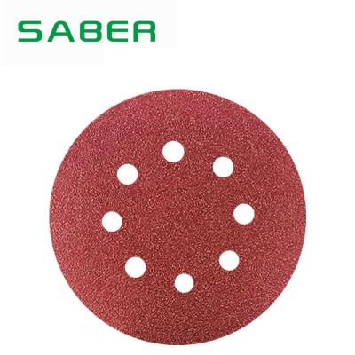 China SABER 5inch8holes Wood C-Red Paper Sanding Construction & Sanding Disc with performance consistent&durable cutting construction and sanding wood for sale