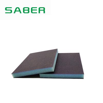 China Hardware Machinery SABER Square Sponge Sanding Polishing Pad With Hard Cutting& High Gloss Hardware Sanding Machinery for sale