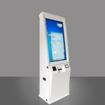 China Indoor Payment Solution Kiosk 43 Inch Floor Standing Touch Screen Card Reader Bill Printer QR Code Reader Self Service Ticket Kiosk Infrared Machine for sale