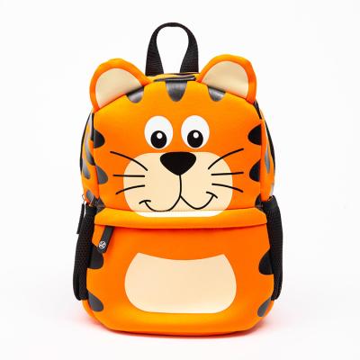 China Hot Sale Waterproof Bag For School Children 3D Cartoon Tiger Pattern Orange Bag For School Student Daily School Bag And Kids Backpack for sale