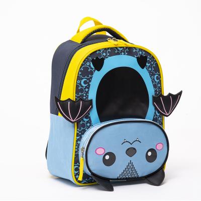 China Custom Solar Panel Bag For School Cute Cartoon Bat Polyester Children School Kids Backpack for sale