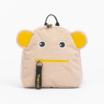 China Hot Selling 2021 Lovely Plush Kids School Backpack Anti-theft Small Bag For School Cartoon Lambswool Mini School Bag For Kids for sale