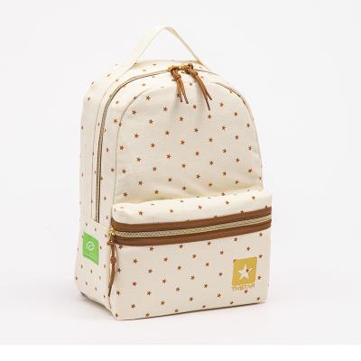 China New Cotton Fashion Organic Cotton Girls School Backpack Bags With Little Star For Teenager for sale