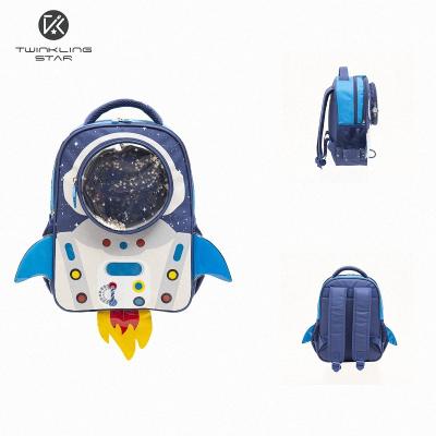 China New Children's School Bag Waterproof Bottom OEM Primary High School Students Cartoon Pattern Rocket Bag For School for sale