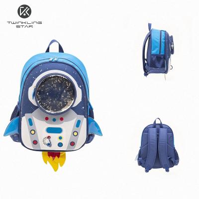 China New 3D Cartoon Factory Style Backpack School Students 3D Cartoon Rocket Astronaut for Primary and Secondary School Boys Children for sale