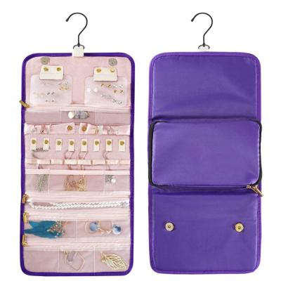 China Travel Jewelry Organizer Roll Foldable Roll Bag Diaper Bag Baby Organized Small for Travel Necklaces Bracelets Earrings-Rings for sale