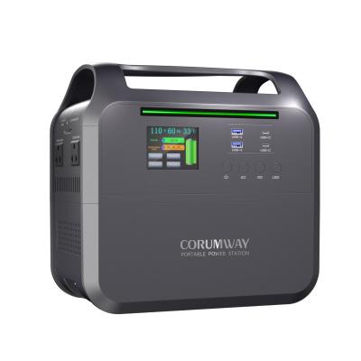 China Corumway 1000w 748wh Huge Capacity Solar Power Station Wireless Charging Inverter Portable Generator For Outdoor Emergency Power Supply for sale