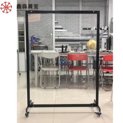 China Modern Portable Free Standing Acrylic Barrier 900X1500mm With Wheels, Floor Standing Fast Delivery Rolling Shield for sale