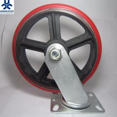 China 8 Inch Pneumatic Pneumatic Swivel Cast Type Plate Rubber Wheels Load 230-280kg for sale