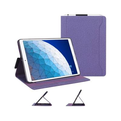 China For iPad Air / iPad Pro 10.5 Multi-Angle Canvas Viewing Stand Folio Case For iPad Air 3 10.5 2019 / iPad Pro 10.5 2017, with pencil holder and card holders for sale