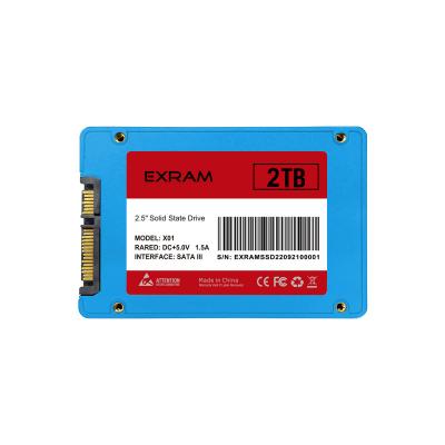 China Factory Wholesale 2TB SSD SATA3.0 2.5inch 3D NAND Flash Thin Layer Chromatography Drive Solid State Disk SSD For Computer for sale