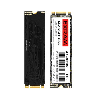 China Original Exram 3D Nand Flash M.2 2280 NGFF Solid State Drive 128GB 256GB 512GB 1TB 2TB Sata NGFF SSD for Desktop for sale