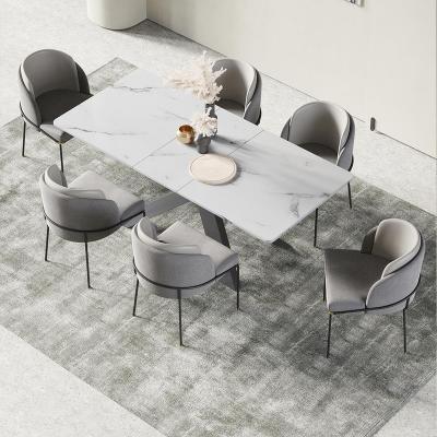 China Modern Design Dining Room Table Rectangle Sets 4 Sets 6 Seater Durable Luxury Nordic Expandable Marble Chairs Sets Furniture for sale