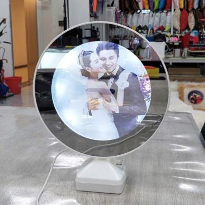 China Custom Magic Frame Sublimation Photo Mirror Makeup LED Empty Magic Mirror With USB Charger For Wedding Gift for sale