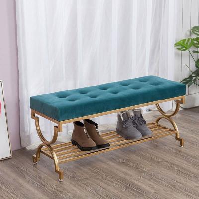 China 2021 newest fashion high quality home living room furniture metal shoe stool customization acceptable wholesale cheap lightweight luxury shoe stand for sale