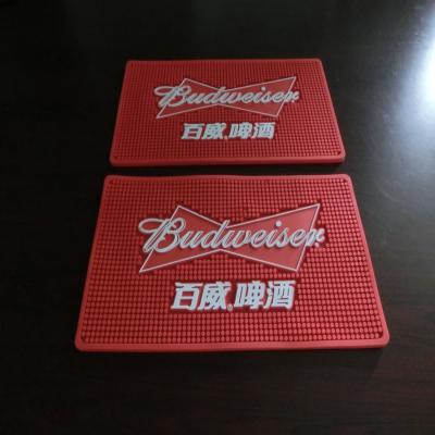 China 60 * 10 * 1cm Red Pvc Bar Mat / Bar Drip Mat For Glasses for sale