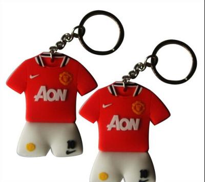 China Red Manchester United Football Promotional Keychains Soft PVC / Rubber for sale