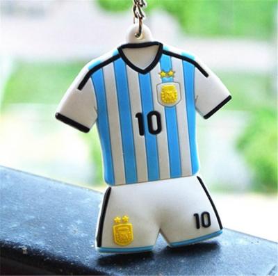 China Fußball-einheitliches Logo Keychains, Fußballfan-Gummi Keychains PVCs 3D zu verkaufen