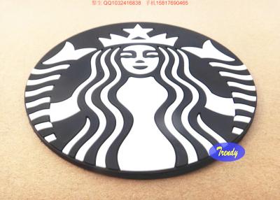 China Black Starbuck Mermaid PVC Material Bar Mats With Logos 10cm for sale