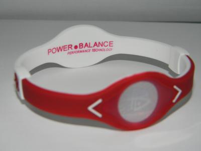 China Red Silicone Wristband Bracelet , Silicone Power Balance Wristband Bracelet for sale