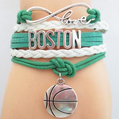 China Personalized BOSTON Football Baseball Love Infinity Charms Bracelet NFL Bracelet for sale