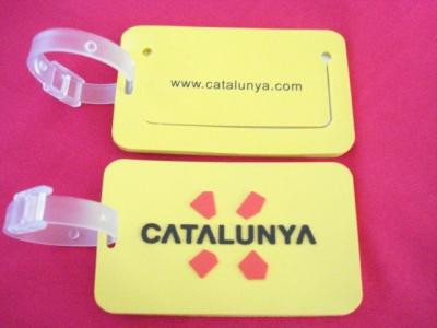 China Bright Color 3D Travel Bag Tags / Hotel PVC Luggage Tags With Clear PVC Loop OEM for sale