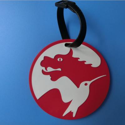 China Round Baggage Identification Tag / Rubber Soft PVC Luggage Tags For Gift Eco - Friendly for sale