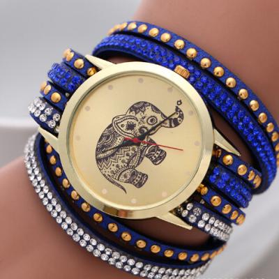 China Retro langes Bügel-Elefant-Genf-Armband passt Blumen mit Kristallgesicht auf zu verkaufen