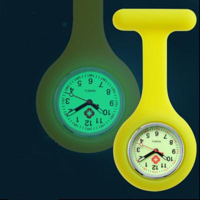 China Yellow Silicone Nurse Fob Watch with Removeable Cover , Glow In The Dark Fob Watch for sale