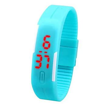 China Mens / Womens PU Band LED Digital Wrist Watch Red Light Sports Digital for sale