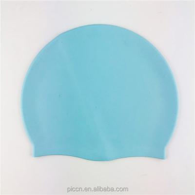 China Blue Silicone Fitness Silicone Swimming Cap Protect Your Hair And Ear For Man Woman Adult for sale