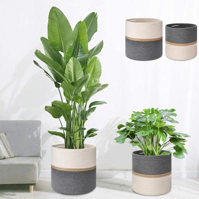 China 2021 Modern Sustainable New Floor Indoor Cotton Rope Plant Basket 11