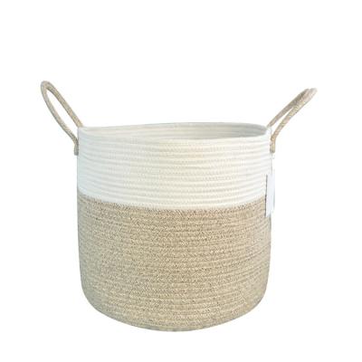 China Viable Hot Selling Hand - Woven Cotton Fabric Basket for sale