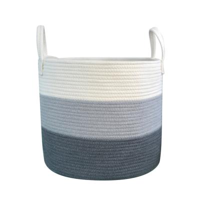 China Sustainable Hot Selling Cotton Rope Laundry Storage Set Woven Basket for sale