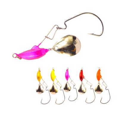 China High Speed ​​Lead Jig Paint Leader With Hooks14.5g 30mm Crank Spinner Bait Bass Fishing Lures Metal Fishing Jig With Spoon for sale