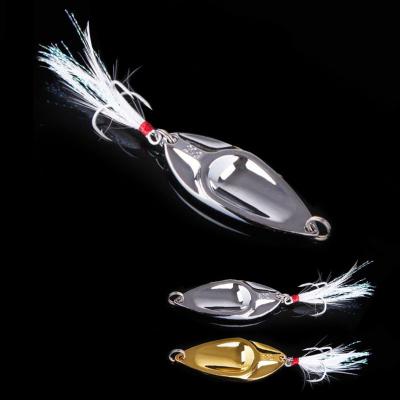 China Viper Metal Zinc Alloy Spoon With Feather Triple Hooks 3g 5g 7g 10g 15g 20g for sale