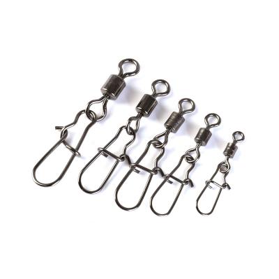 China Fishing Lure Fishing Swivel Pin Fishing Connector Supporting Rolling Swivel With Snap Pin Hook Lure Tackle PESCA Fishing Accessories for sale