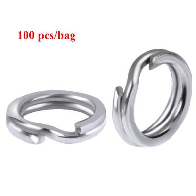 China Fishing Lure Stainless Steel Syrup Flatted Split Ring Split Ring Fishing Connector Fishing Ring for sale