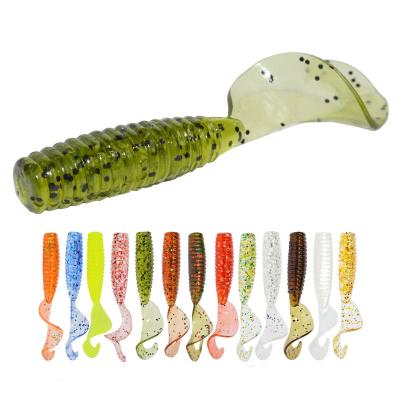 China Bulk Wholesale PVC 45mm/1.2g Fishing Product Coiled Soft Tail Baits Fishing Lures Soft Bait Fishing Tackle for sale