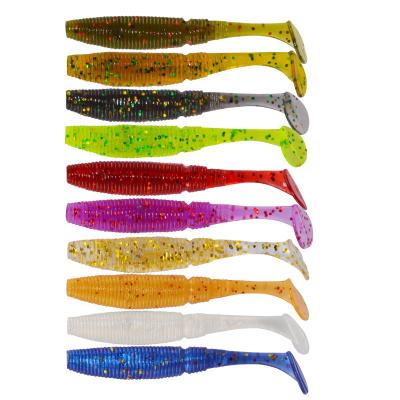 China PVC Mini T Bait 50mm/1g Tail Root Groundbait Simulation Soft Baits Plastic Worm Fishing for sale