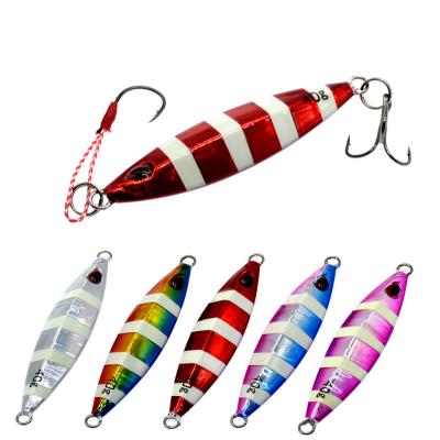 China Metal Jig Saltwater Fish Baits Baiting Fish For Leading Jig 75mm Bright Triple Hook 40g TW008 for sale