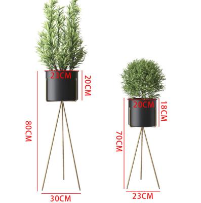 China Cheap Modern Cast Steel Indoor Metal Gold Metal Stand Gold Flower Pot Garden Planter Wholesale Plant Flower Pot For Plants for sale