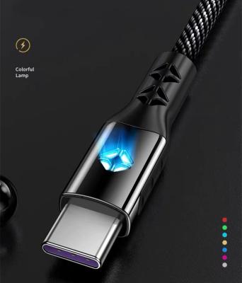 China 2021Shenzhen factory price LED 7 player factory price cheap fashional deta colors nylon fast charging MP3/MP4 type-c cables for sale