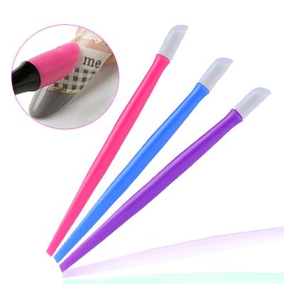 China Nail Pusher Pen Nail Pusher Dead Skin Cuticle Remover Plastic Nail Rod Cleaning Tools Manicure Care Care Tool for sale