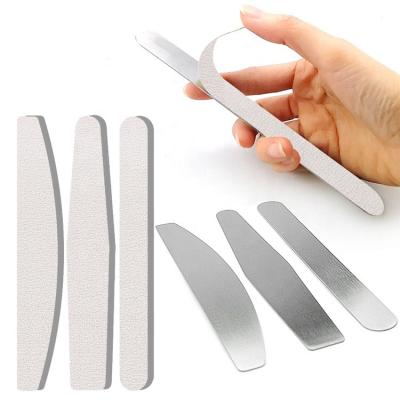 China Manicure Metal Plate Handle Stainless Nail Files With Self Adhesive Replaceable Manicure Sandpaper Reusable For Stainless Steel Nail File for sale