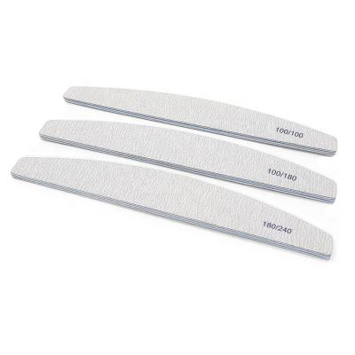 China Nail Salon Manicure Factories Nail Files Half Moon Printed Logo Custom Manicure &Pedicure Tools Nail Salon Supplies Washable Nail File Zebra Gray for sale