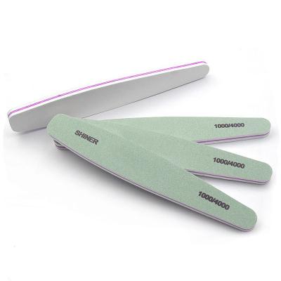 China NailSunShine Manicure Care Factory Direct Emery Green White Polish Nail File 1000/4000 Individual Packing Nail Pad Double for sale