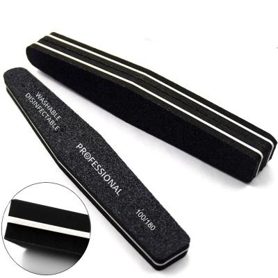 China Professional Custom Nail Art Tools Black Nail Art Logo Nail File Buffer Good Quality Professional Sponge 100/180 for sale